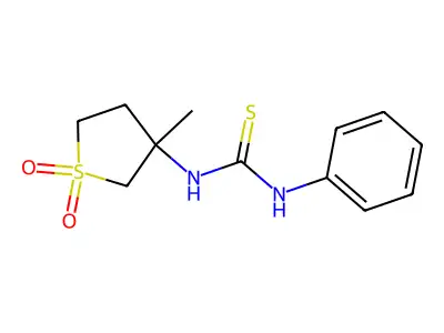 3-Methyl-3-{[(phenylamino)thioxomethyl]amino}thiolane-1,1-dione structure