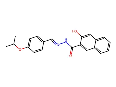 3-hydroxy-N-[(4-propan-2-yloxyphenyl)methylideneamino]naphthalene-2-carboxamide structure