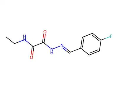 N-ethyl-N'-[(4-fluorophenyl)methylideneamino]oxamide structure