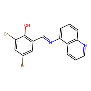 2,4-Dibromo-6-[(5-quinolinylimino)methyl]phenol structure