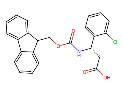 (R)-3-((((9H-Fluoren-9-yl)methoxy)carbonyl)amino)-3-(2-chlorophenyl)propanoic acid structure