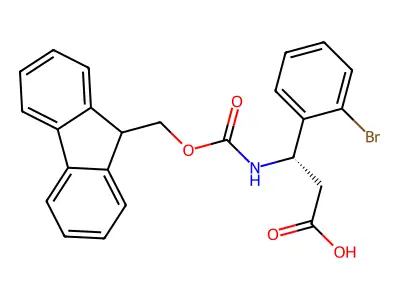 Fmoc-(R)-3-Amino-3-(2-bromo-phenyl)-propionic acid structure