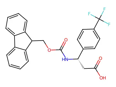 3-((((9H-Fluoren-9-yl)methoxy)carbonyl)amino)-3-(4-(trifluoromethyl)phenyl)propanoic acid structure