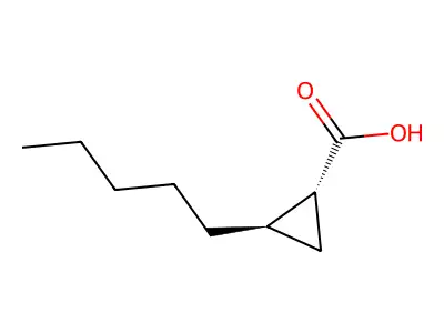 cis-2-Pentylcyclopropanecarboxylic acid structure
