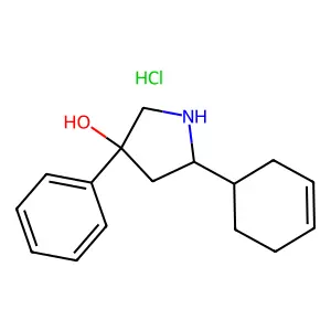 3-Pyrrolidinol, 5-(3-cyclohexenyl)-3-phenyl-, hydrochloride structure