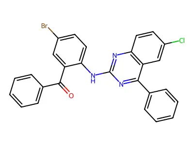 {5-Bromo-2-[(6-chloro-4-phenylquinazolin-2-yl)amino]phenyl}(phenyl)methanone structure