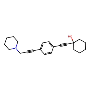 Cyclohexanol, 1-(2-(p-(3-piperidino-1-propynyl)phenyl)ethynyl)- structure