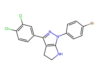 1-(4-bromophenyl)-3-(3,4-dichlorophenyl)-1,2,4,5-tetrahydropyrrolo[2,3-c]pyrazole structure