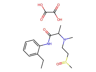 Propionanilide, 2'-ethyl-2-(N-methylsulfinylethylamino)-, oxalate (1:1) structure