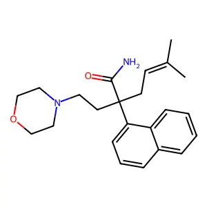4-Morpholinebutyramide, alpha-(3-methyl-2-butenyl)-alpha-(1-naphthyl)- structure