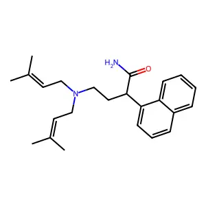 1-Naphthaleneacetamide, alpha-(2-bis(3-methyl-2-butenyl)amino)ethyl- structure