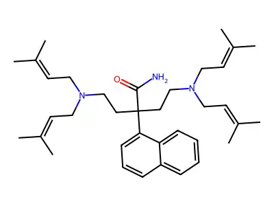 1-Naphthaleneacetamide, alpha,alpha-bis(2-(bis(3-methyl-2-butenyl)amino)ethyl)- structure