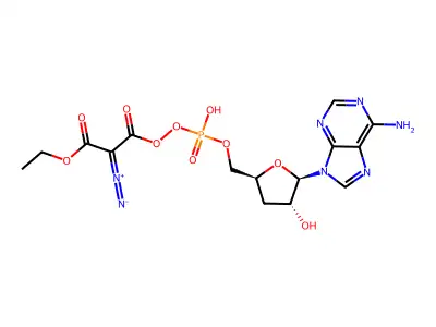 O(2')(3')-(ethyl-2-diazomalonyl)adenosine 5'-monophosphate structure