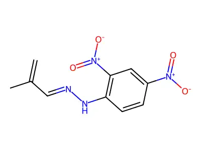 (2E)-1-(2,4-dinitrophenyl)-2-(2-methylprop-2-en-1-ylidene)hydrazine structure
