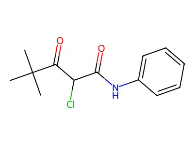 2-chloro-4,4-dimethyl-3-oxo-N-phenylpentanamide structure