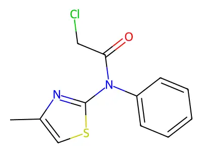 2-chloro-N-(4-methyl-1,3-thiazol-2-yl)-N-phenylacetamide structure