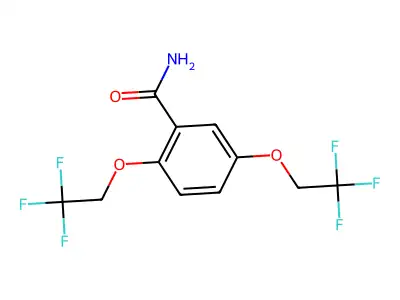 2,5-Bis(2,2,2-trifluoroethoxy)benzamide structure