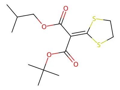 Bis(1-methylpropyl) 1,3-dithiolan-2-ylidenepropanedioate structure