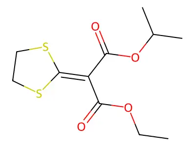Propanedioic acid, 1,3-dithiolan-2-ylidene-, ethyl 1-methylethyl ester structure