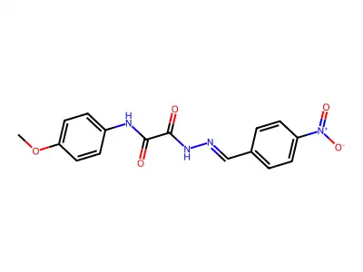 N-(4-Methoxyphenyl)-2-(2-(4-nitrobenzylidene)hydrazino)-2-oxoacetamide structure