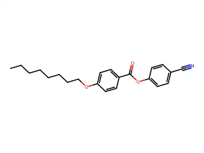 Benzoic acid, 4-(octyloxy)-, 4-cyanophenyl ester structure