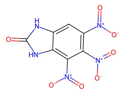 4,5,6-trinitro-1,3-dihydrobenzimidazol-2-one structure