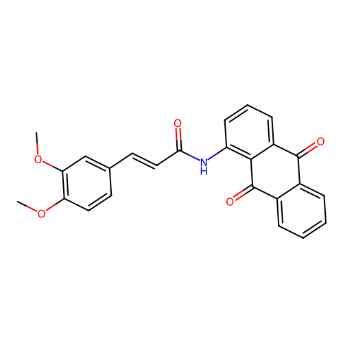 (E)-3-(3,4-dimethoxyphenyl)-N-(9,10-dioxoanthracen-1-yl)prop-2-enamide structure