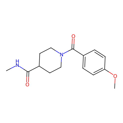 1-[(4-methoxyphenyl)carbonyl]-N-methylpiperidine-4-carboxamide structure