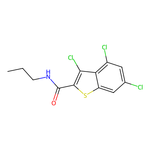 3,4,6-trichloro-N-propyl-1-benzothiophene-2-carboxamide structure