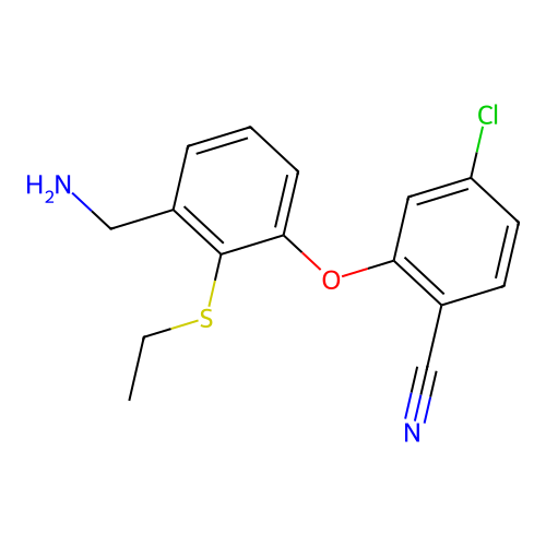 2-[3-(Aminomethyl)-2-ethylsulfanylphenoxy]-4-chlorobenzonitrile structure