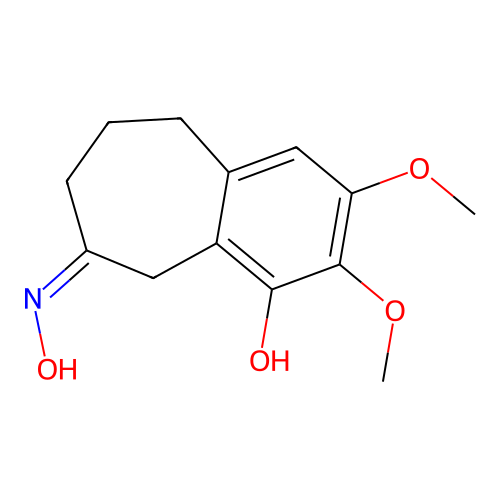6H-Benzocyclohepten-6-one, 5,7,8,9-tetrahydro-2,3-dimethoxy-4-hydroxy-, oxime structure