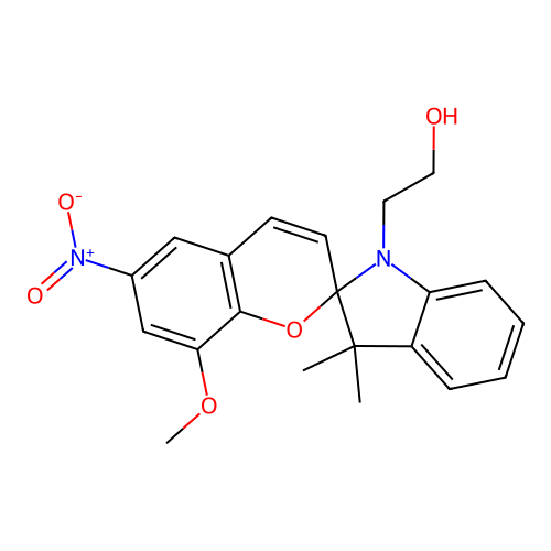 2-(8-Methoxy-3',3'-dimethyl-6-nitrospiro[chromene-2,2'-indolin]-1'-yl)ethanol structure