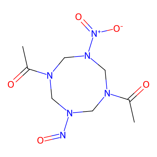 1,5-Diacetyloctahydro-3-nitro-7-nitroso-1,3,5,7-tetrazocine structure