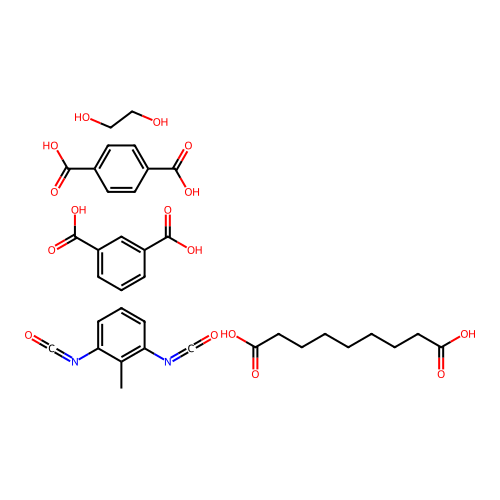 (C9-H16-O4.C9-H6-N2-O2.C8-H6-O4.C8-H6-O4.C2-H6-O2)x- structure