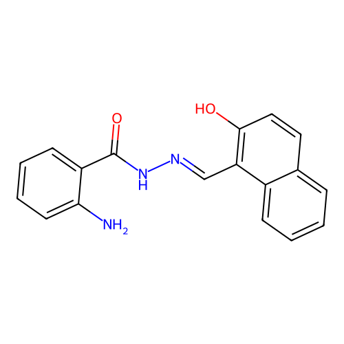2-Hydroxy-1-naphthaldehyde-o-aminobenzoyl hydrazone structure