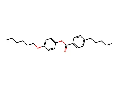 Benzoic acid, 4-pentyl-, 4-(hexyloxy)phenyl ester structure