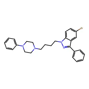 5-Bromo-3-phenyl-1-(4-(4-phenyl-1-piperazinyl)butyl)-1H-indazole structure