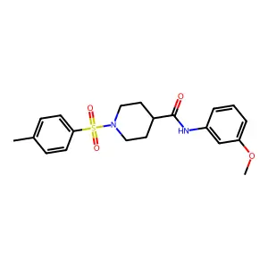 N-(3-methoxyphenyl)-1-(4-methylphenyl)sulfonylpiperidine-4-carboxamide structure