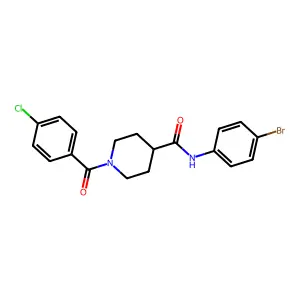 N-(4-bromophenyl)-1-(4-chlorobenzoyl)piperidine-4-carboxamide structure