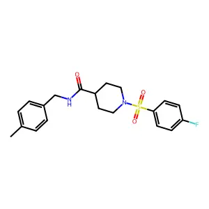1-[(4-fluorophenyl)sulfonyl]-N-(4-methylbenzyl)piperidine-4-carboxamide structure