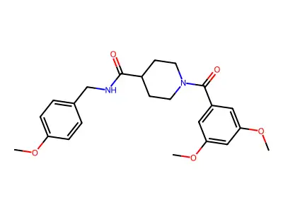 1-(3,5-dimethoxybenzoyl)-N-[(4-methoxyphenyl)methyl]piperidine-4-carboxamide structure