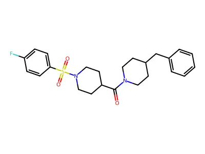 (4-Benzylpiperidin-1-yl)-[1-(4-fluorophenyl)sulfonylpiperidin-4-yl]methanone structure
