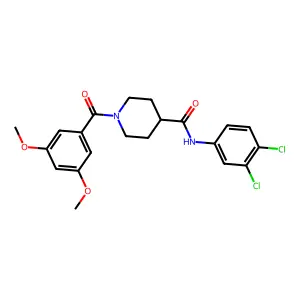 N-(3,4-dichlorophenyl)-1-(3,5-dimethoxybenzoyl)piperidine-4-carboxamide structure