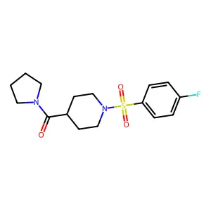 [1-(4-Fluorophenyl)sulfonylpiperidin-4-yl]-pyrrolidin-1-ylmethanone structure