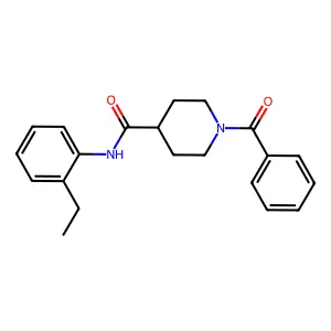 1-benzoyl-N-(2-ethylphenyl)piperidine-4-carboxamide structure