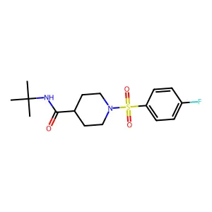 N-(tert-butyl)-1-[(4-fluorophenyl)sulfonyl]piperidine-4-carboxamide structure
