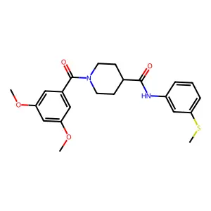 1-(3,5-dimethoxybenzoyl)-N-(3-methylsulfanylphenyl)piperidine-4-carboxamide structure