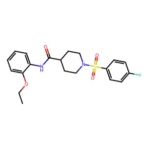 N-(2-ethoxyphenyl)-1-(4-fluorophenyl)sulfonylpiperidine-4-carboxamide structure