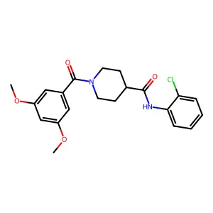 N-(2-chlorophenyl)-1-(3,5-dimethoxybenzoyl)piperidine-4-carboxamide structure