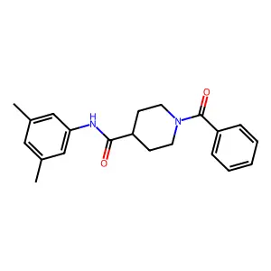 1-benzoyl-N-(3,5-dimethylphenyl)piperidine-4-carboxamide structure